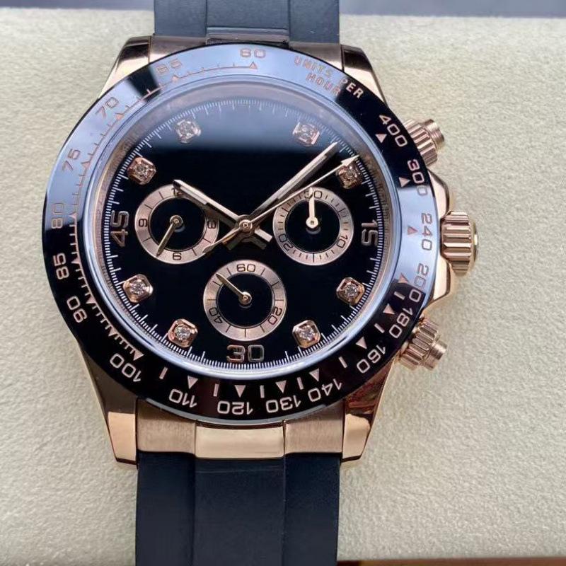 Rolex Daytona 40mm Diamond-Inlaid Multifunctional Automatic Mechanical Men's Watch.