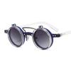 Popular Vintage Steampunk Flip Up Sunglasses Retro Small Round Frame Sun Glasses Double-layer Flip Lens Punk Eyeglasses UV400