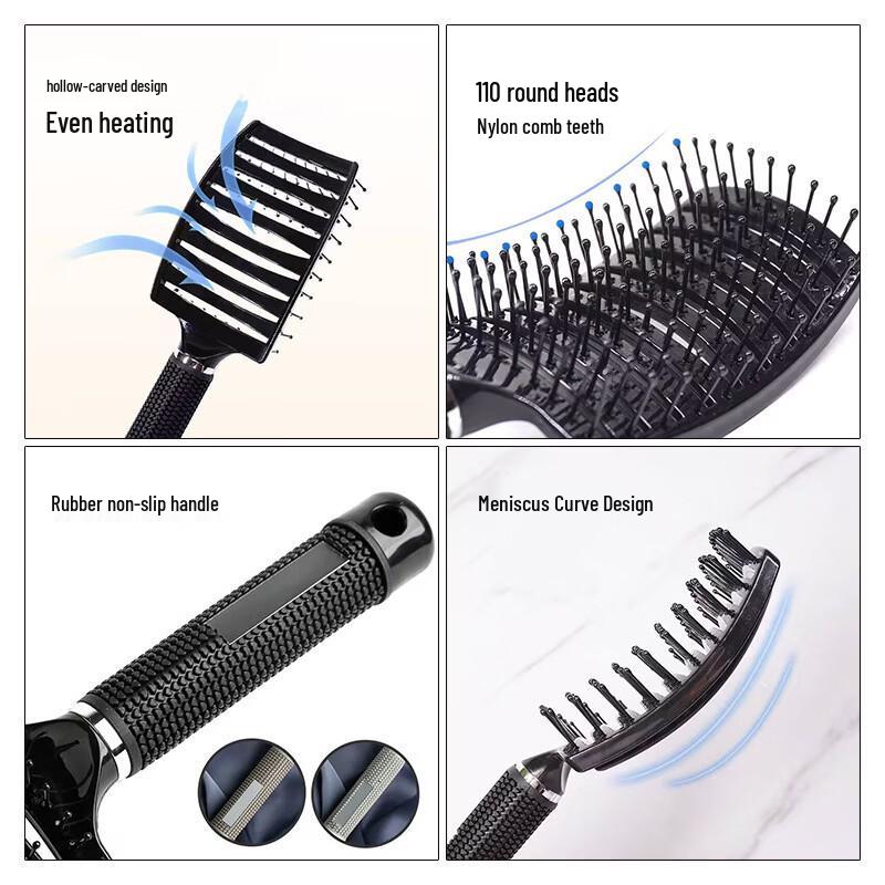 Beiyou Curved Root Volumizing Styling Hair Brush - 6-Piece Set