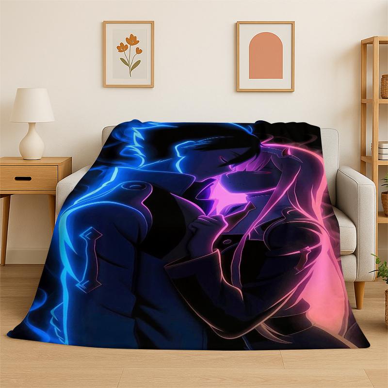 Cartoon Zero Two Sexy Girl DARLING in FRANXX Flannel Blanket Soft Warm Throw Blanket for Bedroom Living Room Bed Travel Picnic 75x90cm