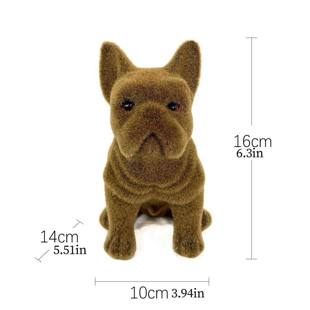 Декор для французского бульдога Милый Реалистичный Флокированный Домашний Декор Статуэтка французского бульдога Фигурки животных Для помещений Уличные Стол Полка