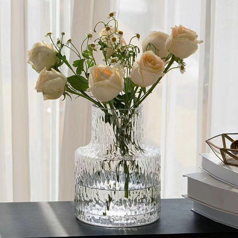 

Hydroponic Container Retro Glass Vase, Nordic Textured Type, Tabletop Flower Pot, Floral Arrangement Ornament