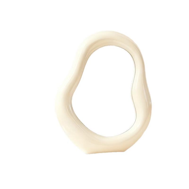 oeny Irregular Cream Cloud Desktop Makeup Mirror