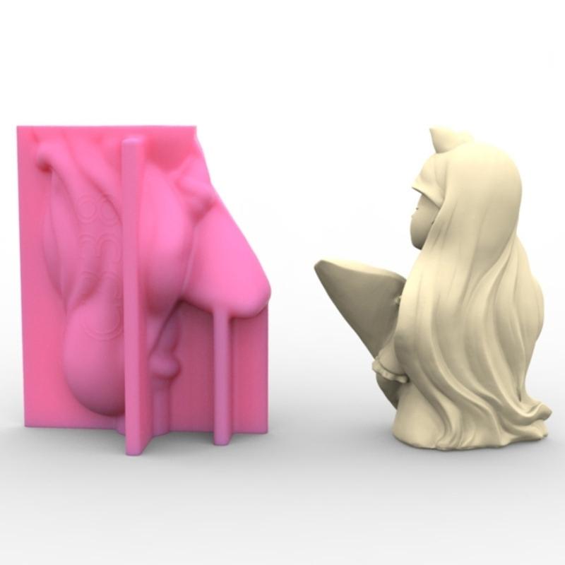 Flower Pot Silicone Mold Vase Epoxy Resin Mold Girl Holding Flowers Succulent Planter Pot Pen Holder Making Mold Crafts