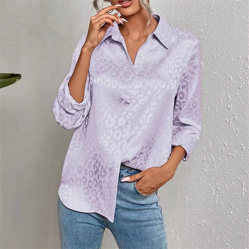 Blusas mujer de moda 2022 léto potištěný šifon hedvábí Top dámské košile Dámská košile Halenky topy Dlouhý rukáv Elegantní žena
