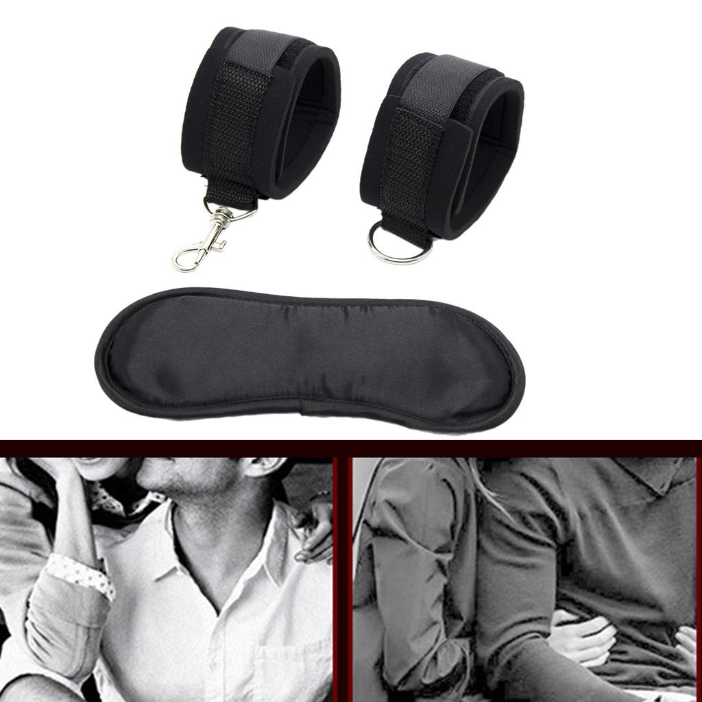 Handcuffs Ankle Bracelets Eyemask Set SM Bondage Fetish Handcuffs Kit Cuff Restraint Set Handcuffs Restraints Sex Toys