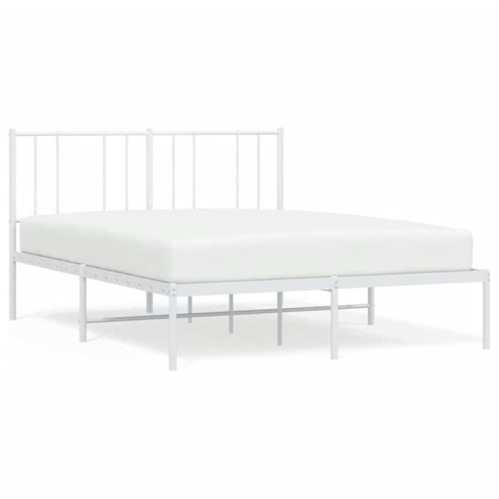 VidaXL Metal Bed Frame with White Headboard 120x200 Cm 352527