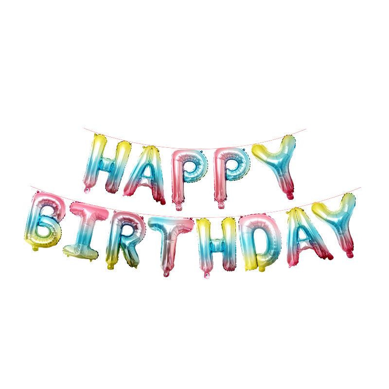 16-Inch Happy Birthday Balloon Backdrop: Aluminum Foil Letter Balloons Set