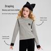 ASK JUNIOR Girls' Mock Neck Striped Thermal Long-Sleeve Top