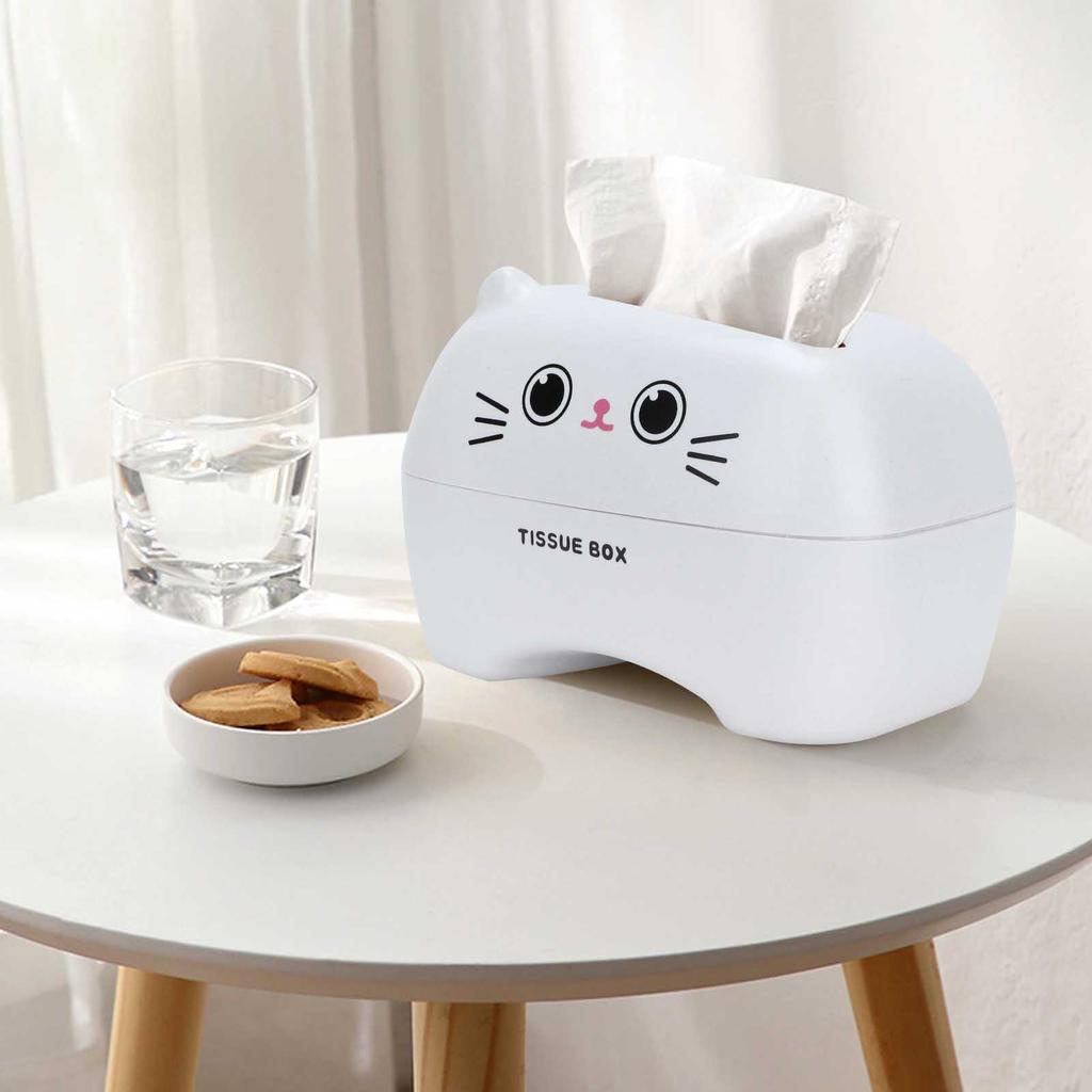 Tissue Box Cute Cartoon Multifunction Napkin Pumping Box Toilet Paper Holder Storage(Blue )