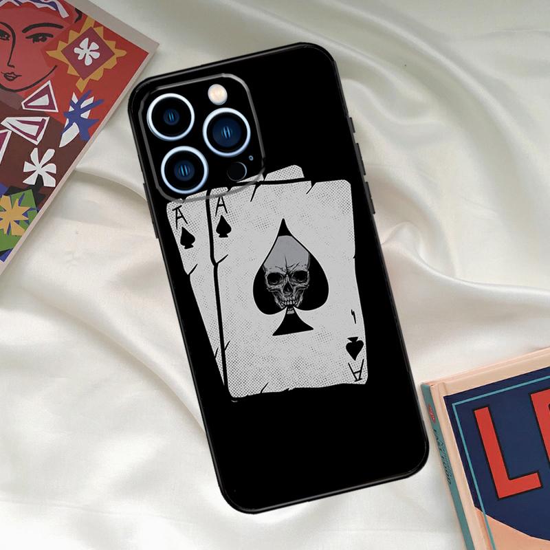 Poker Cards Phone Case For iPhone 15 14 12 11 13 16 17 Pro Max 15 16 Plus 13 Mini 16e 17 Air Funda Cover