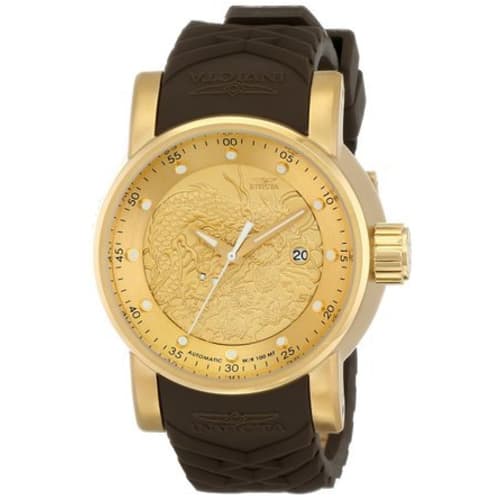 

Invicta Men s 12790 S1 Rally Yakuza Automatic Goldtone and Brown Rubber Watch