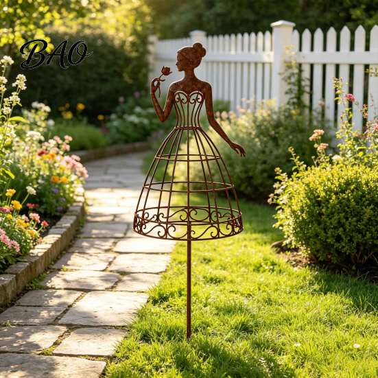 Trellis en Fer Weatherproof pour Chemins, Piquet Vintage pour Jardin de Dames, Support Métallique Rustique pour Plantes, Piquets Élégants pour Plantes Grimpantes, Bordures Vignes