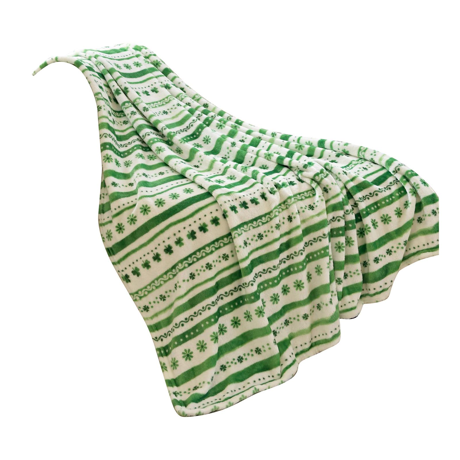 

Плед/одеяло из флиса Comfort Velvet Ultra Plush ко Дню Святого Патрика, весенне-зеленый, ирландский, с принтом, 70*100 см, в клетку One Size