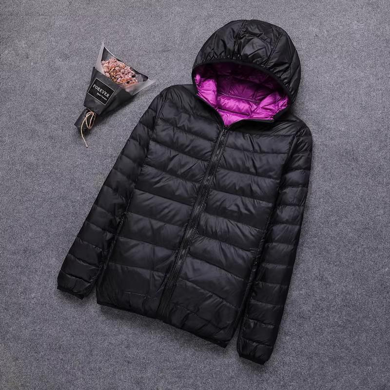 Giacca in piumino da donna leggera reversibile taglie forti