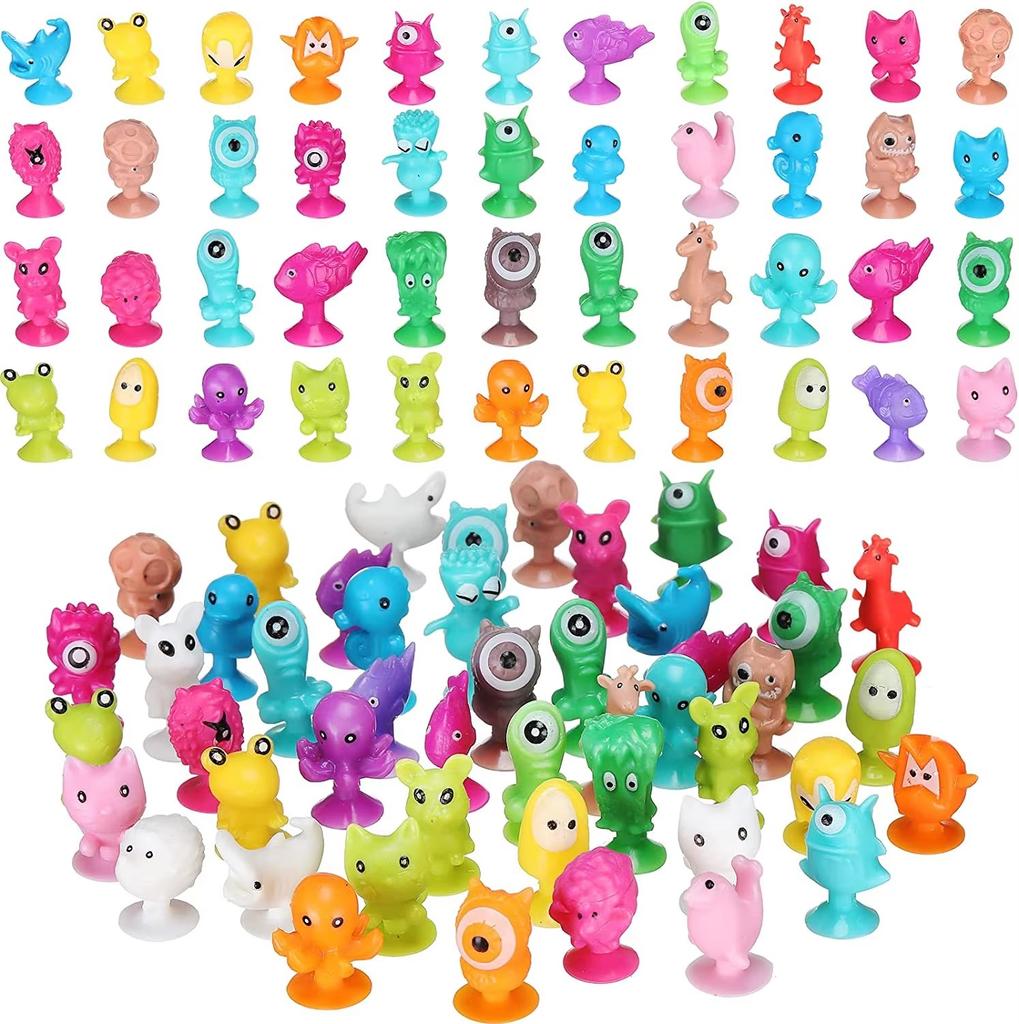 30Pcs/Lot Mini Sucker Dolls Marine Land Strange Animal Cupule Suckers Kids Action Toy Capsule Model Suction Cup Puppets