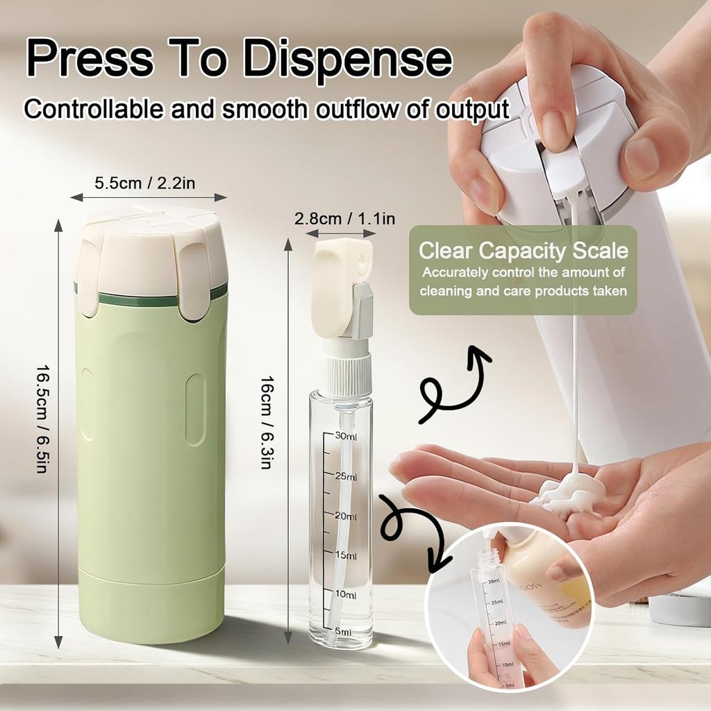 4 In 1 Travel Refillable Bottles Portable Toiletries and Cosmetics Containers for Shampoo Body Wash Travel Storage Bottles