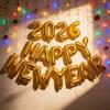 HAPPY NEW YEAR 2026 Balloon 16 Inch Foil Letter Happy New Year Balloons NYE Banner Backdrop Decoration for New Year Eve Party Supplies