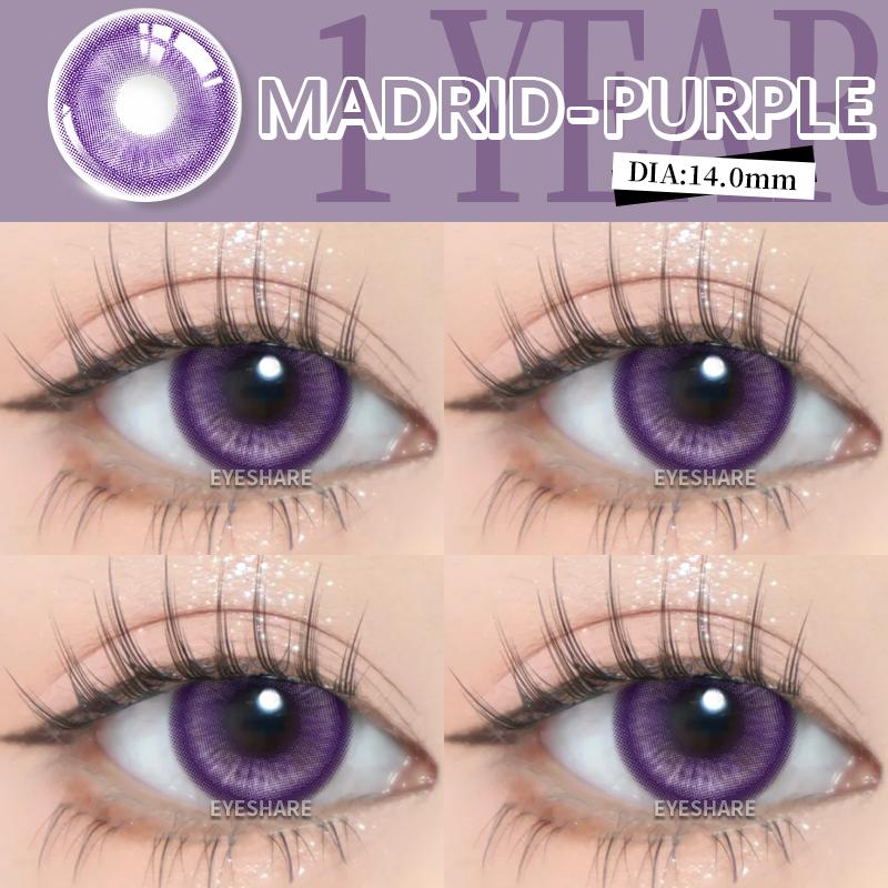1 Pair Cosplay Colored Contact Lenses for Eyes Anime Red Beauty Makeup Lens Halloween Pink Eyes Lenses Purple Contacts