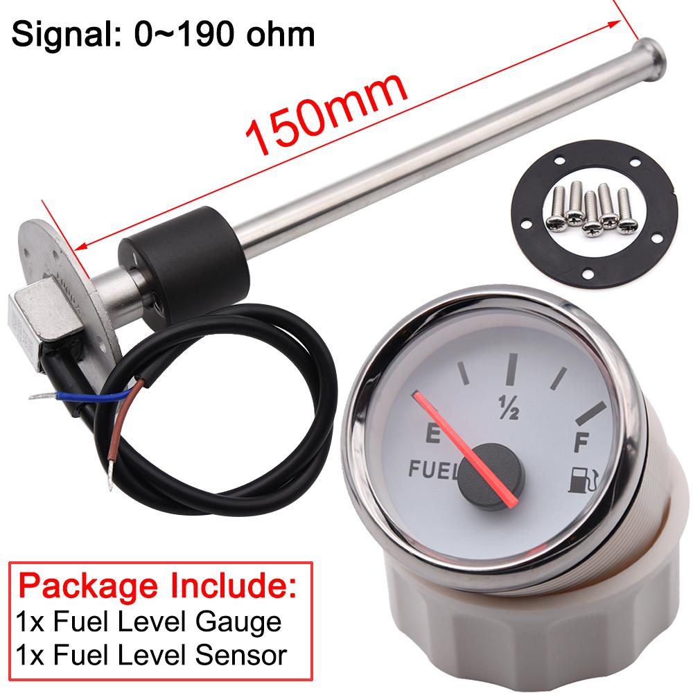 HD Boat Car Fuel Sending Unit with 100 ~ 1500 Mm Fuel Level Sensor With Indicator Tank Meter 0~190 Ohm Fuel Gauge For Motorcycle
