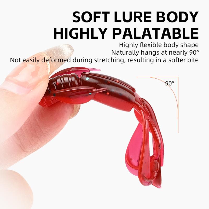 MEREDITH Crazy Flapper Fishing Lures 70mm 90mm Soft Lure Fishing Lures Soft Silicone Baits Shrimp Bass Peche Gear Fishing Tackle