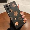 Orange Maple Leaf Pattern Phone Case for Samsung Galaxy S25 S24 Ultra S23 S22 S21 S20 FE Plus Soft TPU Protection Cover