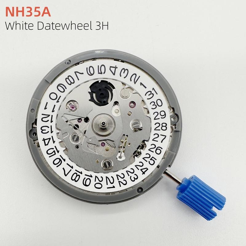 Japan Genuine NH35 Movement Crown At 3.0/3.8 O'clock White/Black Datewheel 24 Jewels High Accuracy Mod Replace Mechanism NH35A