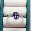 Simple design 925 sterling silver white ring Created oval 7*9mm color change Alexander nano fine jewelry for women's anniversary