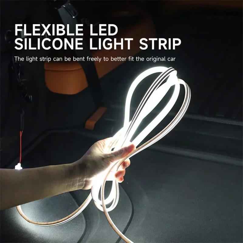 Universal LED Car Trunk Lighting Strip With Cigarette Lighter Induction 5 Meters Free-Cut Waterproof Soft Decorative Light Bar