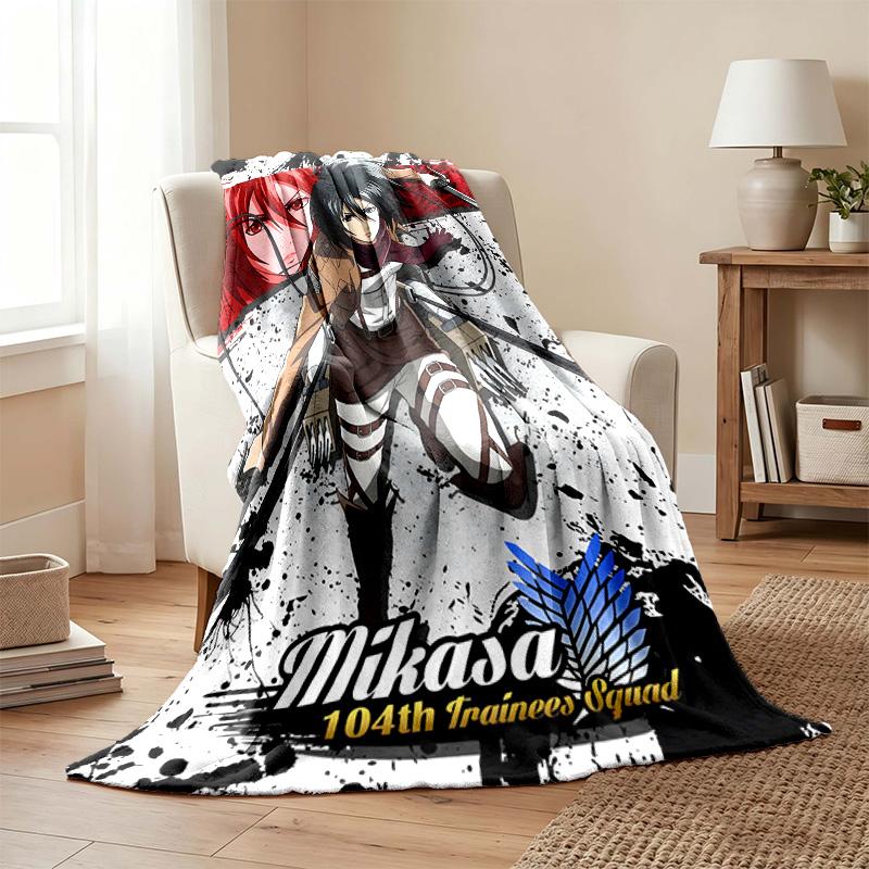 Attack on Titan blanket Flannel Blanket Soft Cozy Plush Throw for Sofa Bed Lightweight Home Decor