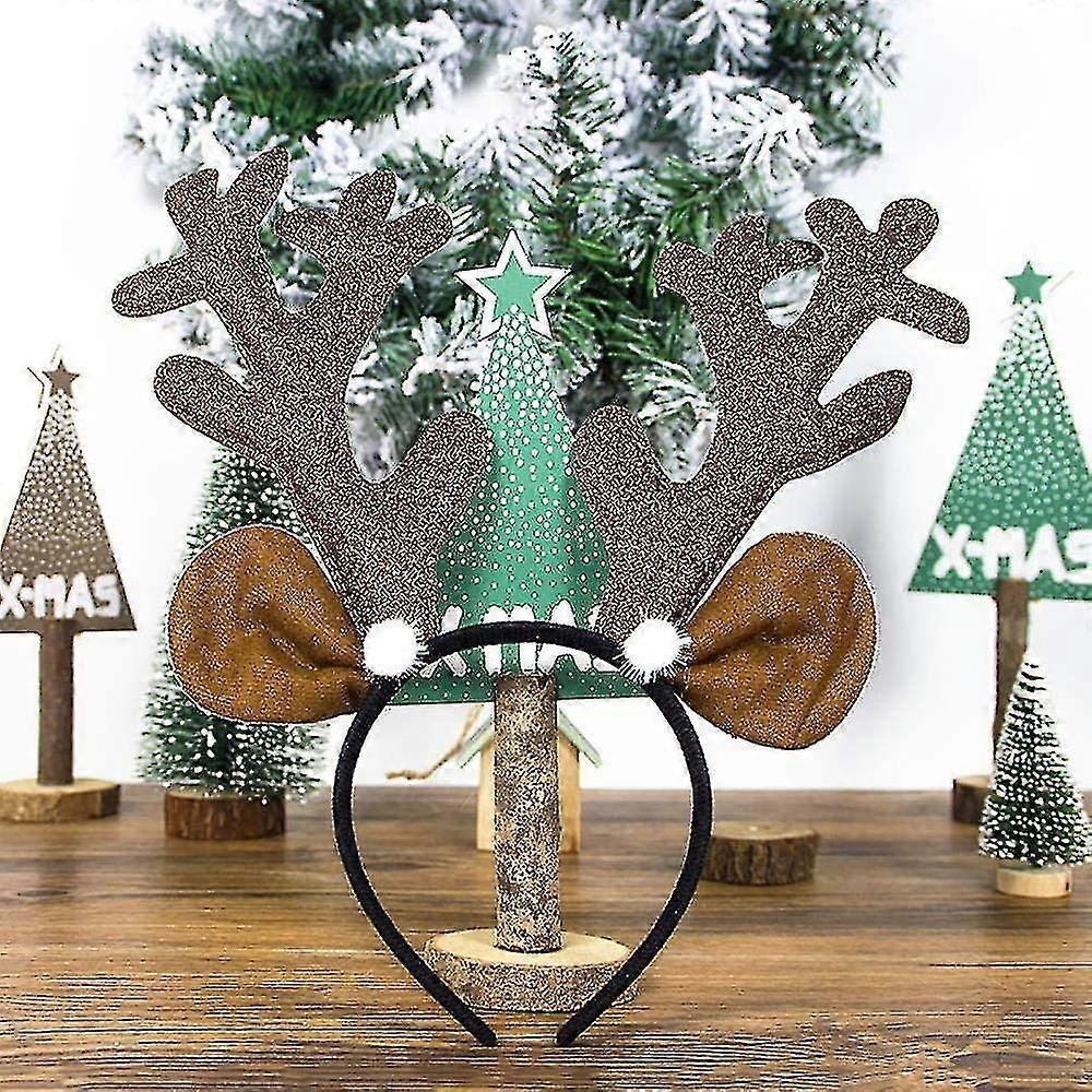 1pcs Christmas Headband Hair Accessories Deer Ears For Kids Adults Xmas Xmas Hair Band Clasp Headwear, K.