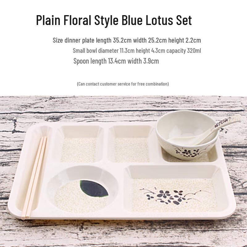 Melamine Rectangular Divided Canteen Tray