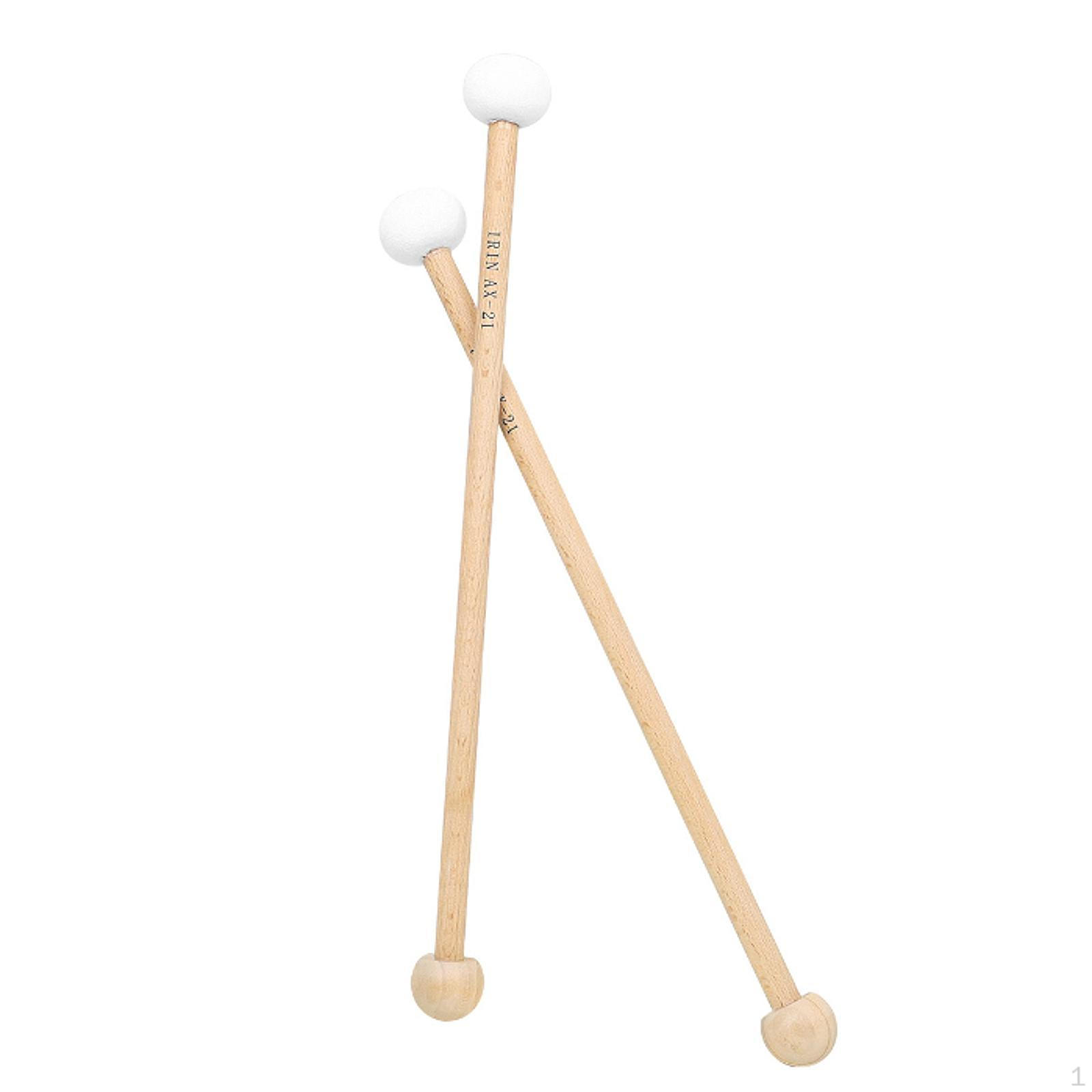 

2 Pieces Drum Mallet Wood Handle Portable Anti Slip 18inch Percussion Rod for Drums