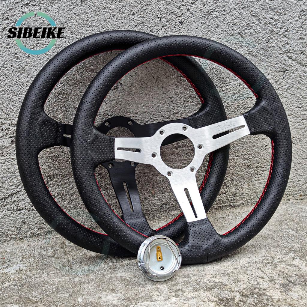 JDM Universal 330mm Steering Wheel Deep Dish Racing Sports Steering Wheel for Honda Toyota