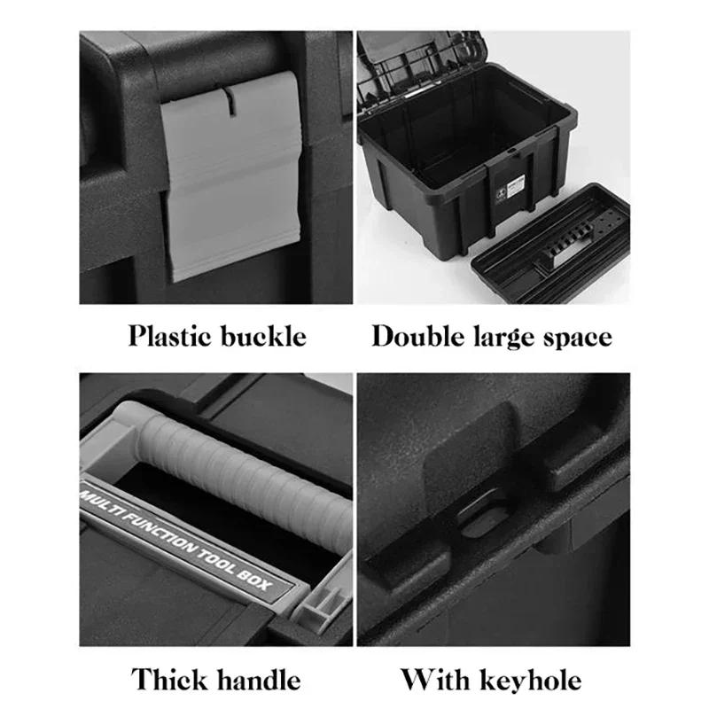 Large Shockproof Tool Box Waterproof Hard Case Garage Storage Tool Chest Organizer Vehicle-mounted Household Use Tools Packaging