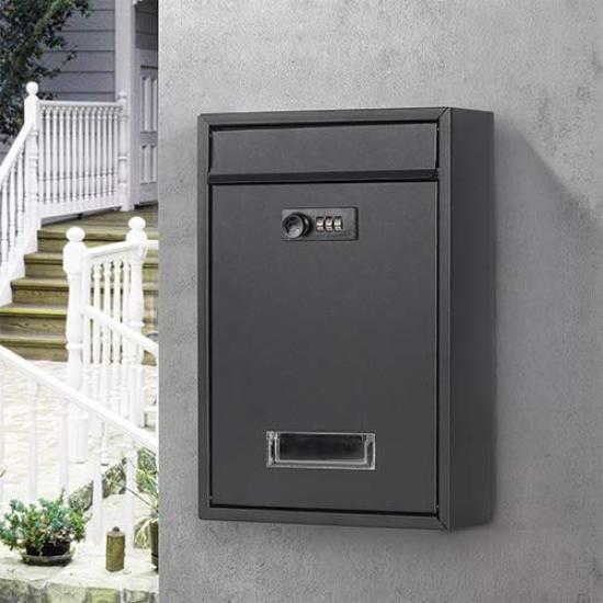 Jssmst Dial Matte Black (Jessmat) Wall-Mounted Mailbox, Metal, (06-Dial)
