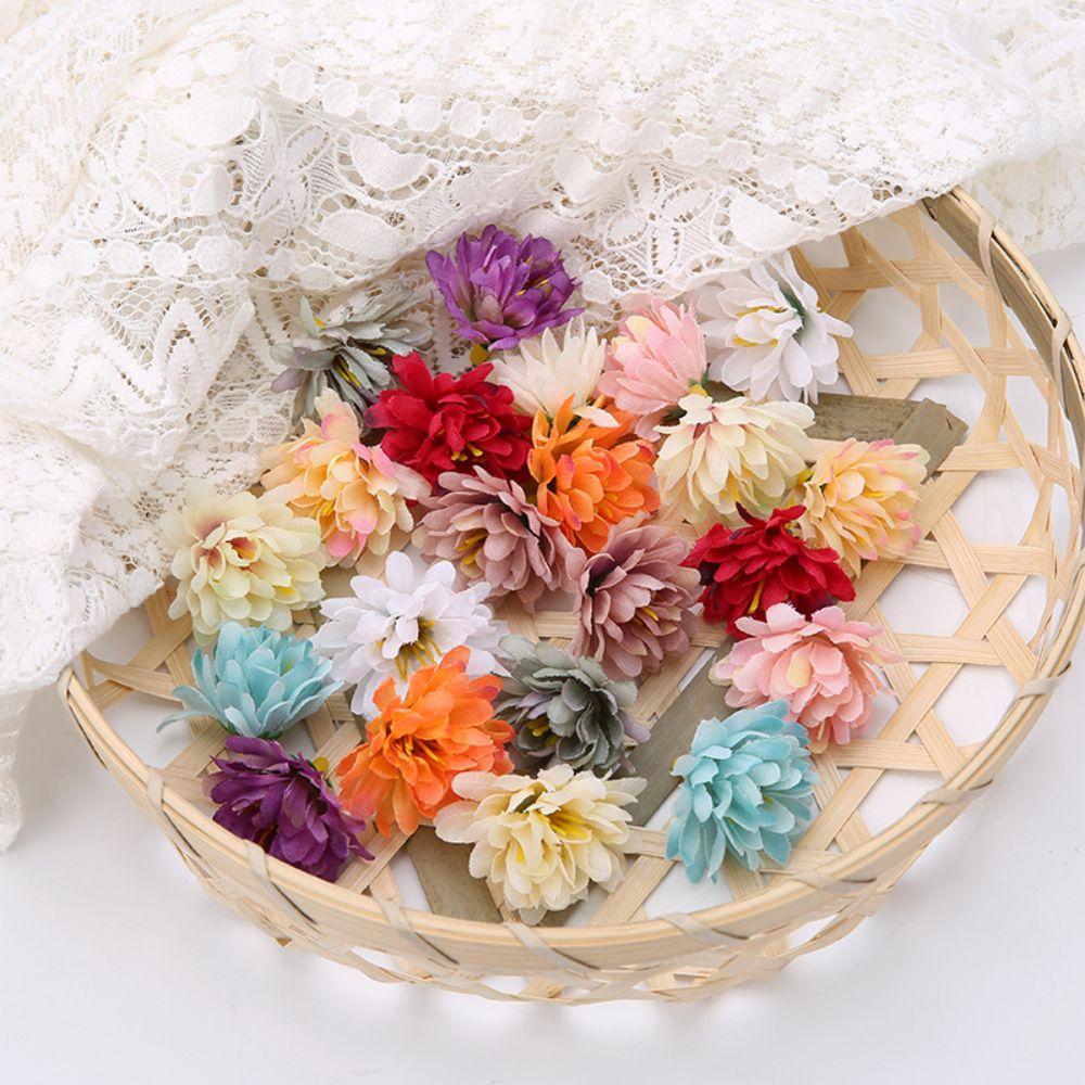10/30Pcs Artificial Flowers Heads 3cm Fake Flower for Home Decor Wedding Decoration DIY Wreath Scrapbook Craft Gifts Accessories