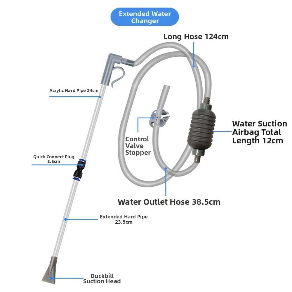 1Pcs 1.9/2.2/2.5m Fish Tank Siphon Vacuum Gravel Sand Cleaner  for Aquarium Water Change Maintenance