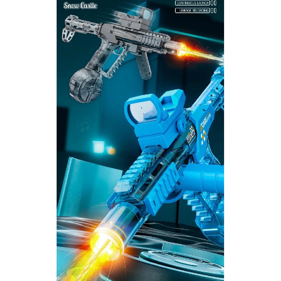 Jiaolong Flaming Electric Water Gun with LED Lights Outdoor Summer Beach Pool High Capacity Long Range Shooting Toy Party Gift