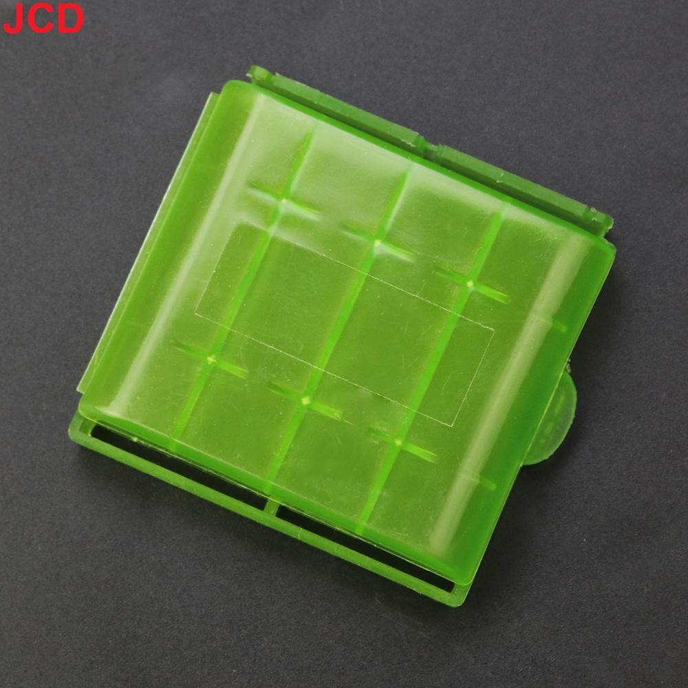 JCD 5pc Colorful Plastic Battery Holder Case 4 AA AAA Hard Plastic Storage Box Cover for 14500 10440 Battery Organizer Container