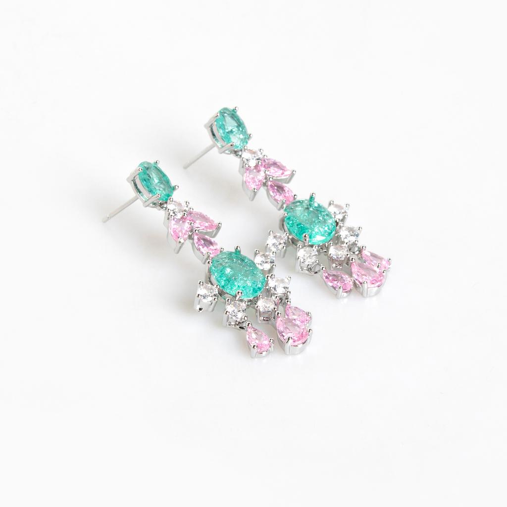 Women's Light Luxury Design Elegant Zircon Tassel Necklace Earring Set Fashionable And Versatile With A Unique Design Sense