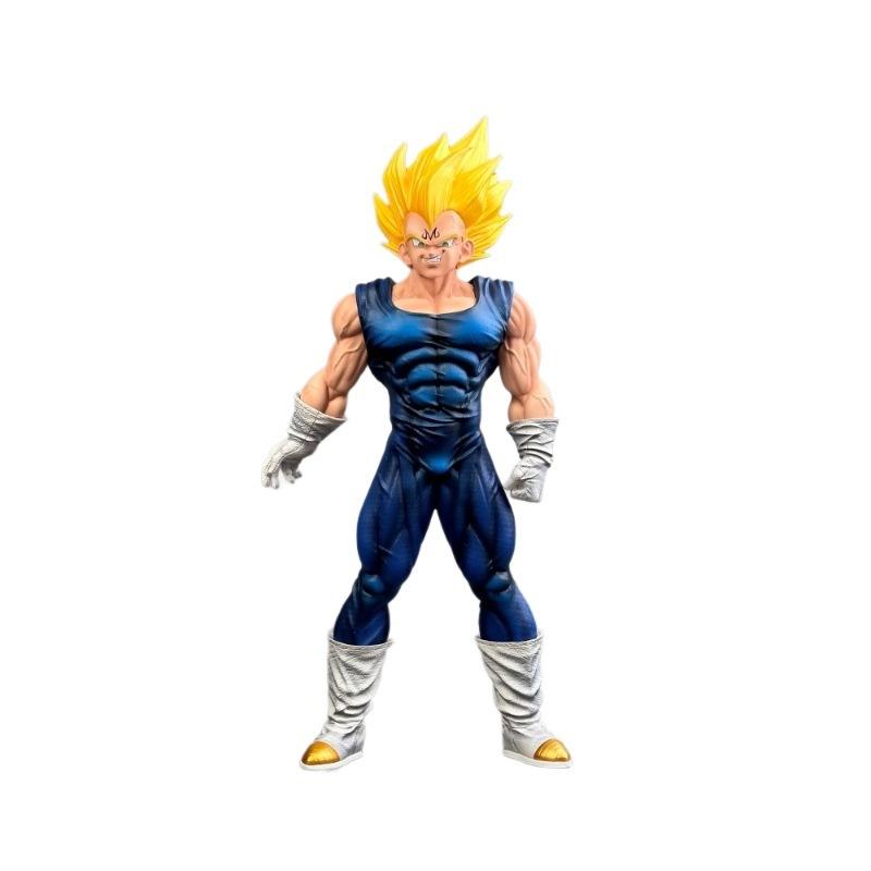 37cm Dragon Ball Majin Vegeta Scale Super Saiyan Statue Anime Action Figure Desktop Decor Collectible Toy GK 1/4 Round Sensory Compression Bouncy
