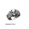 Retro Punk Teufel Engelsflügel Totenkopf Offen Verstellbarer Ring Hip Hop Trend Totenkopf Schmuck für Männer