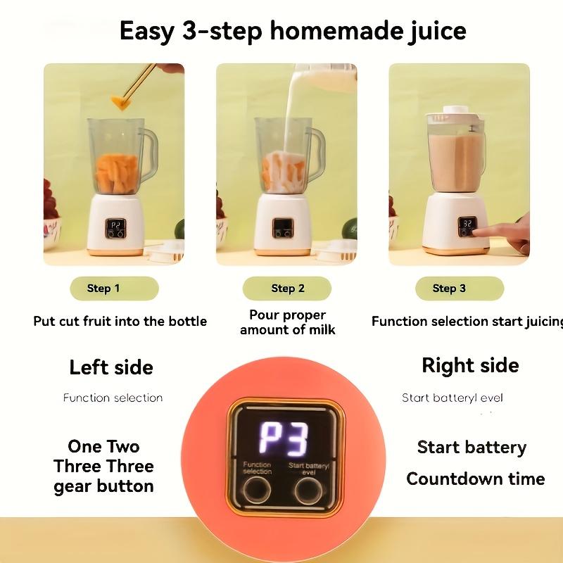750ML Electric Juicing Cup Portable Wireless Fruit Blender 10 BLADES Multifunctional Kitchen Juicer USB Charging Outdoor Juicing