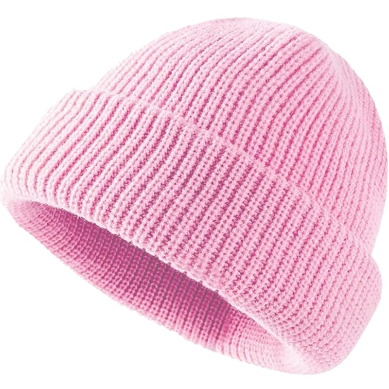 

[White Fang] hat knit simple Plain color casual street beanie autumn/winter men s ladies CZ546 (pink)