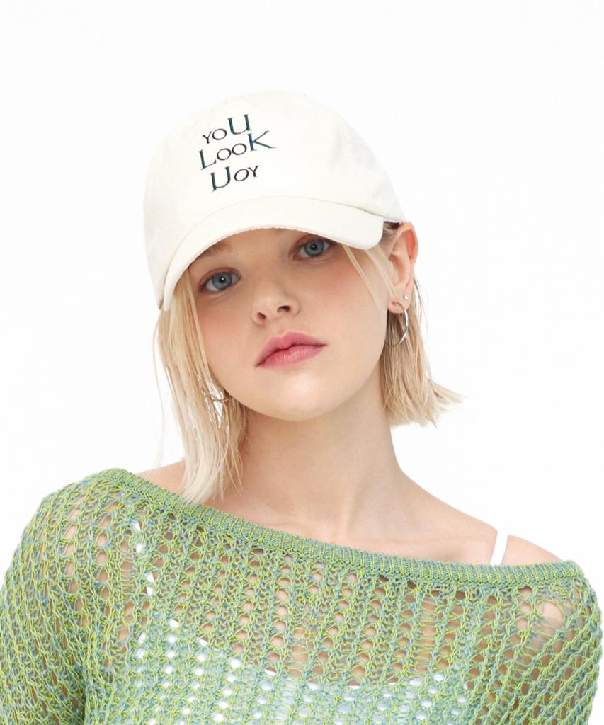 ULUK Yulookyu Embroidered Bio Ball Cap_Ivory
