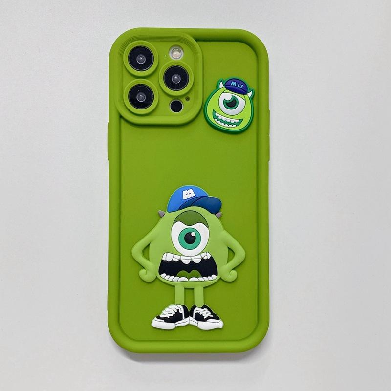 Applicable To iPhone17 Mobile Phone Case Green One-eyed Monster Apple 16promax Three-dimensional Cartoon Doll Foreign Trade Tide Case