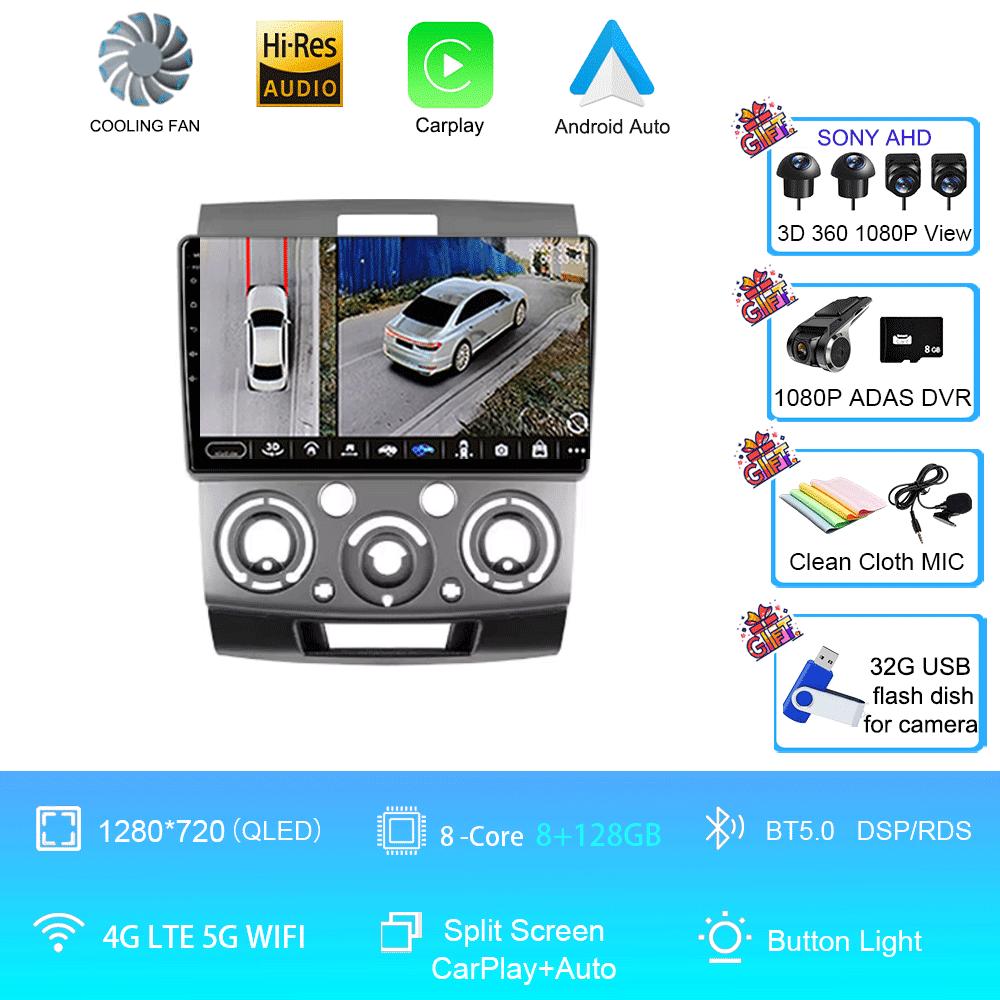 Car Radio 9" Android 14 For Ford Everest Ranger Mazda BT50 BT-50 2006 2007 - 2010 Stereo GPS Navigation Multimedia Video Player