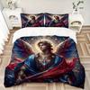 3pcs Anime Angel Wing Comforter Set with One Quilt Cover and Two Pillowcases (No Core) - Festive Gift for Bedroom Decor, Polyester Fabric, Anime Carto