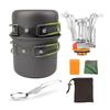 Mini Stove Outdoor Hiking Fishing Folding Gas Water Heater Cooker Camp Pot Set Portable Cooker Pot Set Travel Camping